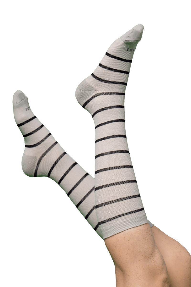 Closed Toe: 15-20 mmHg - STRIPE - Booms Compression - Wear Booms - Booms Compression Socks